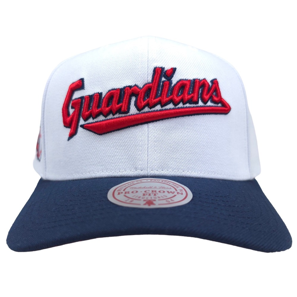 Cleveland Guardians Mitchell & Ness MLB Pro Fit Snapback Hat Cap 3D Logo NWT